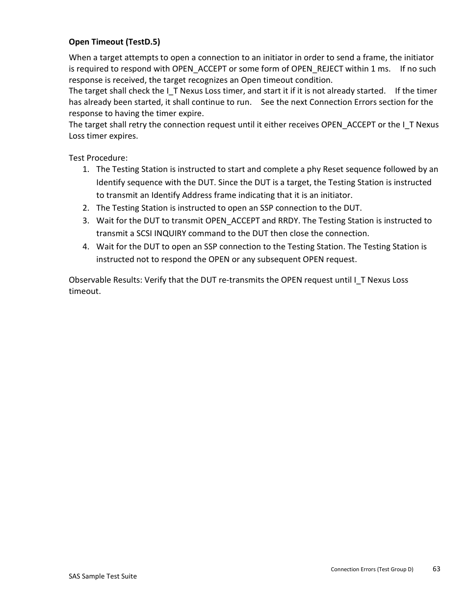 Open timeout (testd.5) | Teledyne LeCroy SAS Sample Test Suite User Manual | Page 63 / 109