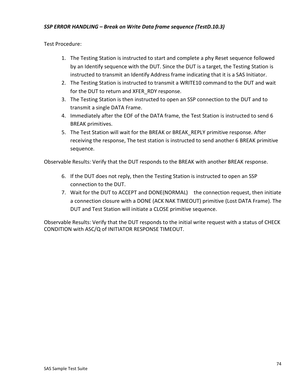Teledyne LeCroy SAS Sample Test Suite User Manual | Page 74 / 109