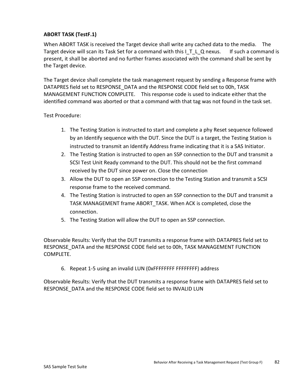 Abort task (testf.1) | Teledyne LeCroy SAS Sample Test Suite User Manual | Page 82 / 109