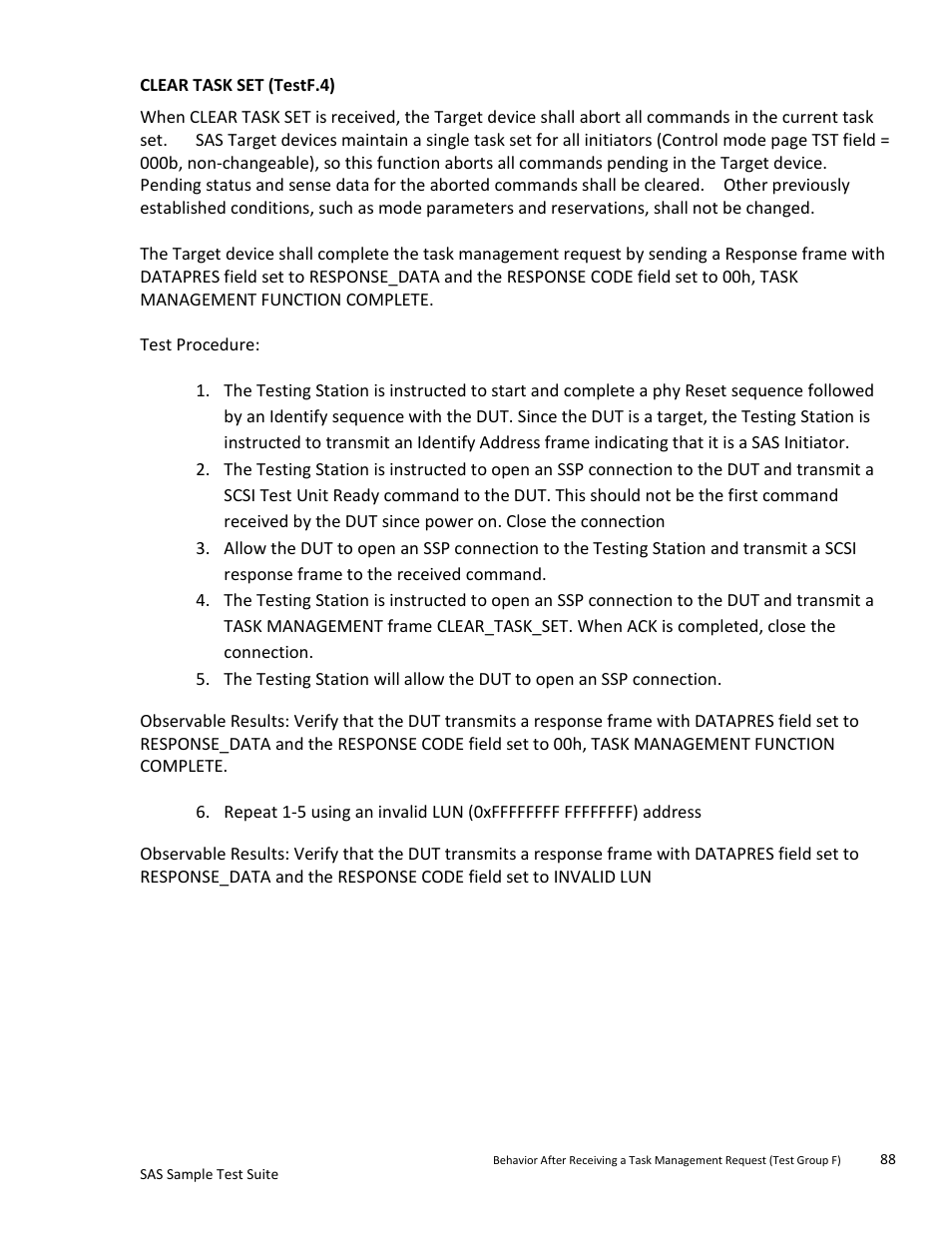 Clear task set (testf.4) | Teledyne LeCroy SAS Sample Test Suite User Manual | Page 88 / 109