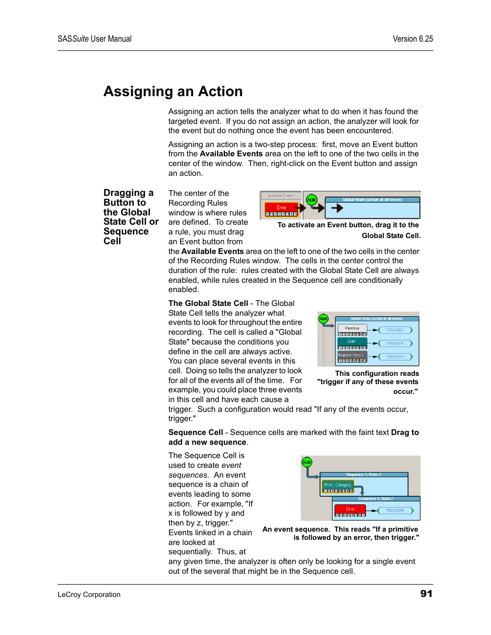 Assigning an action | Teledyne LeCroy SAS Suite User Manual User Manual | Page 101 / 302