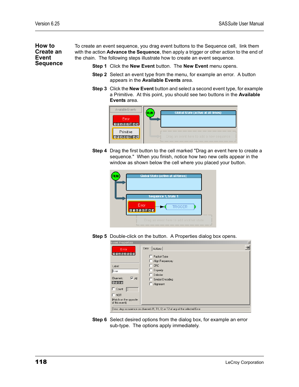 How to create an event sequence | Teledyne LeCroy SAS Suite User Manual User Manual | Page 128 / 302