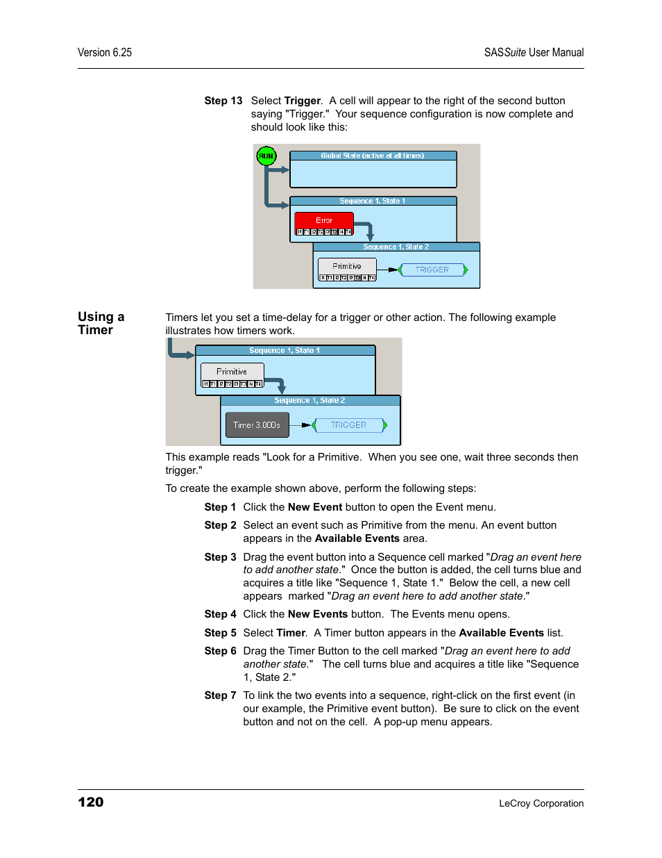 Using a timer | Teledyne LeCroy SAS Suite User Manual User Manual | Page 130 / 302