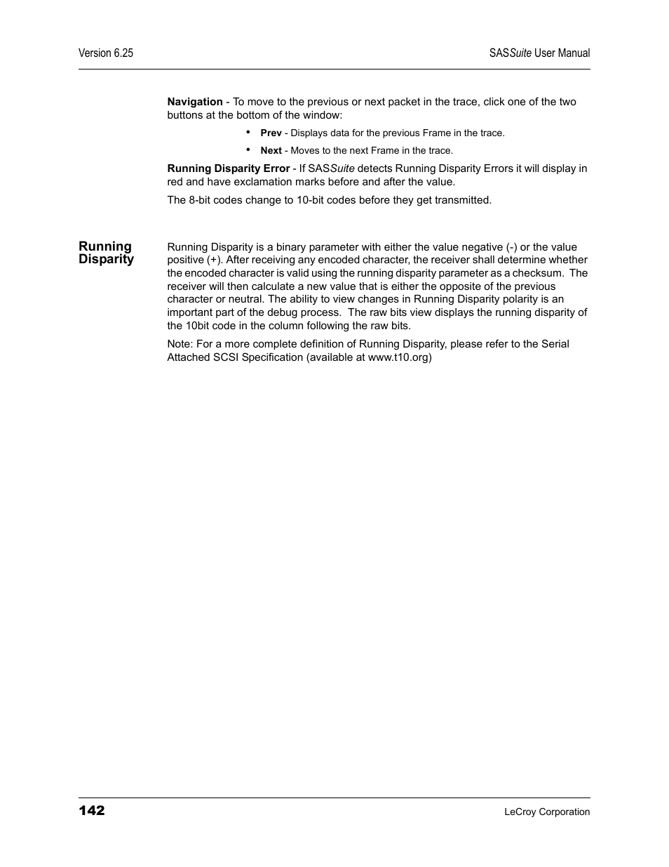 Running disparity | Teledyne LeCroy SAS Suite User Manual User Manual | Page 152 / 302