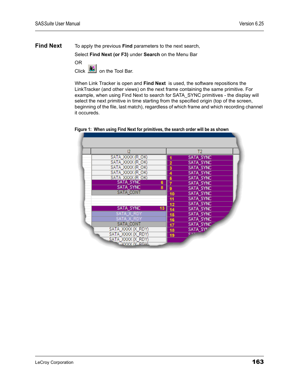 Find next | Teledyne LeCroy SAS Suite User Manual User Manual | Page 173 / 302