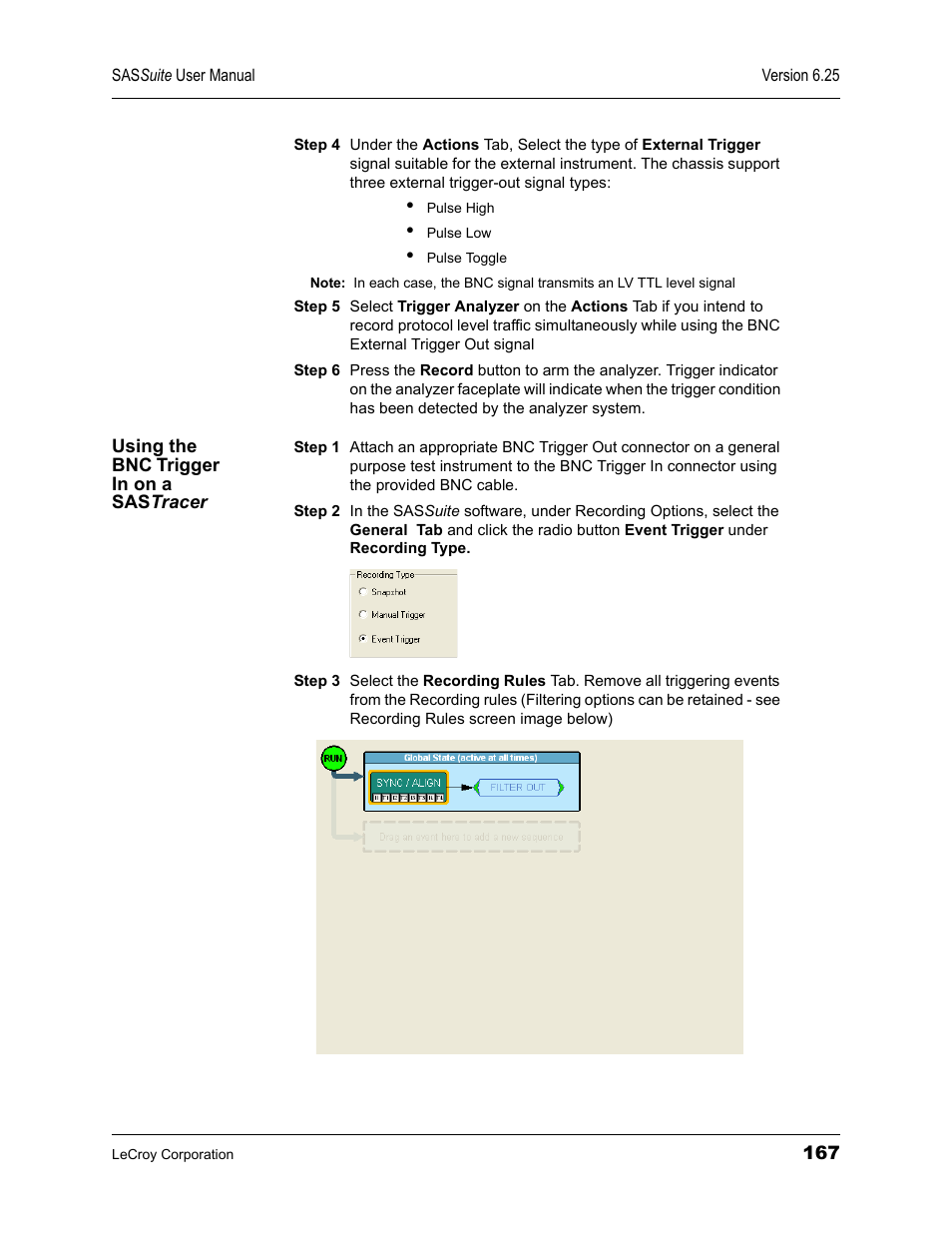 Using the bnc trigger in on a sastracer | Teledyne LeCroy SAS Suite User Manual User Manual | Page 177 / 302