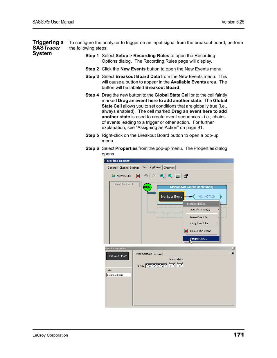 Triggering a sastracer system | Teledyne LeCroy SAS Suite User Manual User Manual | Page 181 / 302