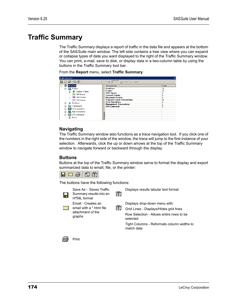Traffic summary | Teledyne LeCroy SAS Suite User Manual User Manual | Page 184 / 302