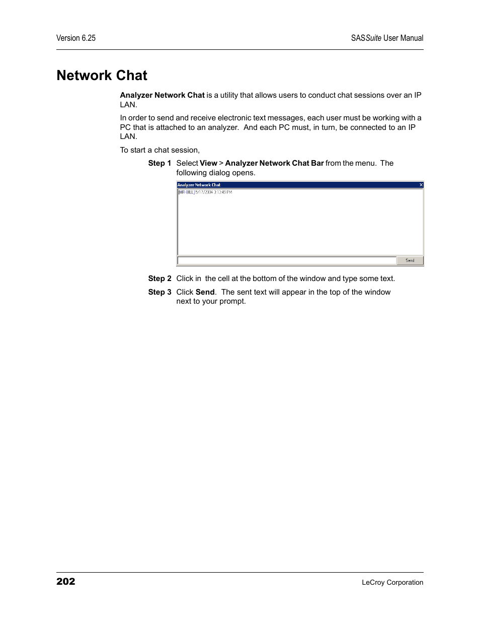 Network chat | Teledyne LeCroy SAS Suite User Manual User Manual | Page 212 / 302