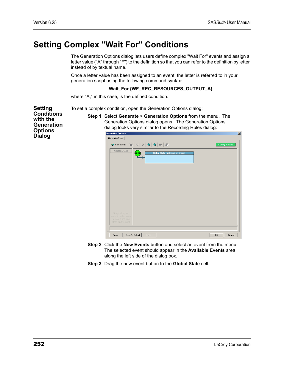 Setting complex "wait for" conditions | Teledyne LeCroy SAS Suite User Manual User Manual | Page 262 / 302