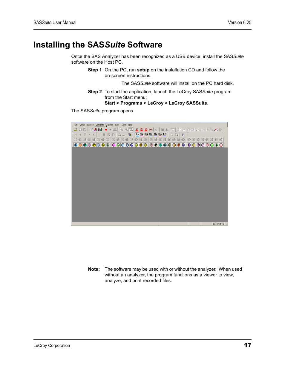 Installing the sassuite software, Installing the sas, Installing the sas suite software | Teledyne LeCroy SAS Suite User Manual User Manual | Page 27 / 302