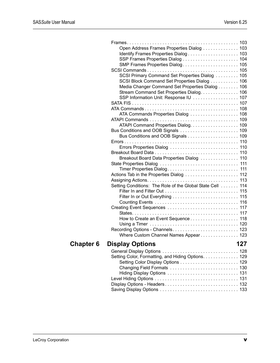 Chapter 6 display options 127 | Teledyne LeCroy SAS Suite User Manual User Manual | Page 5 / 302