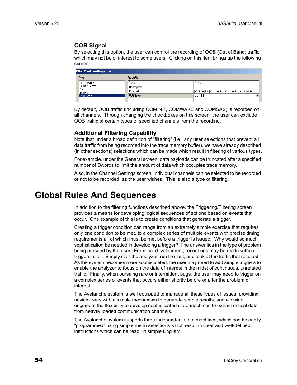 Global rules and sequences | Teledyne LeCroy SAS Suite User Manual User Manual | Page 64 / 302