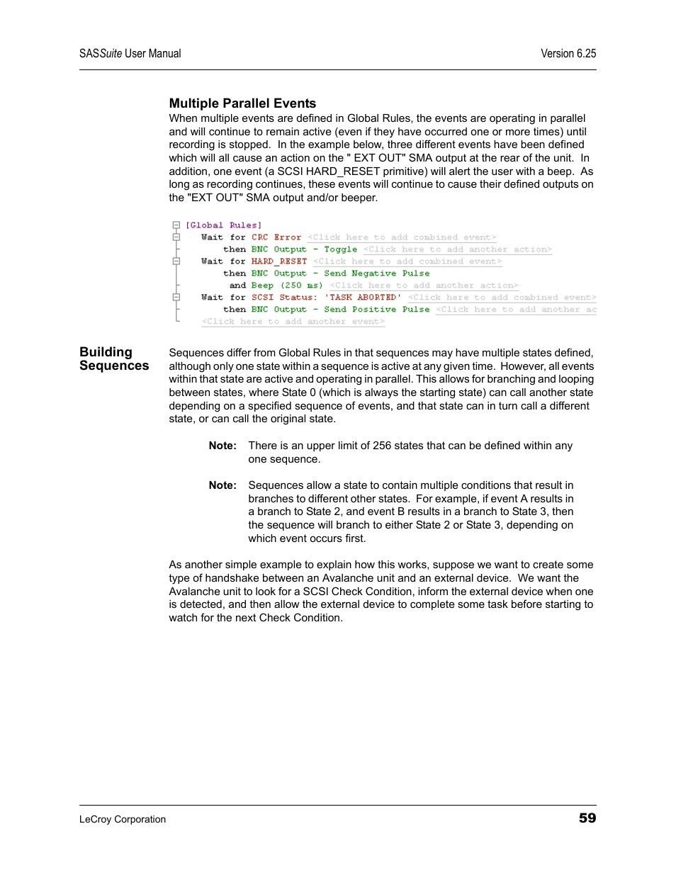 Building sequences | Teledyne LeCroy SAS Suite User Manual User Manual | Page 69 / 302