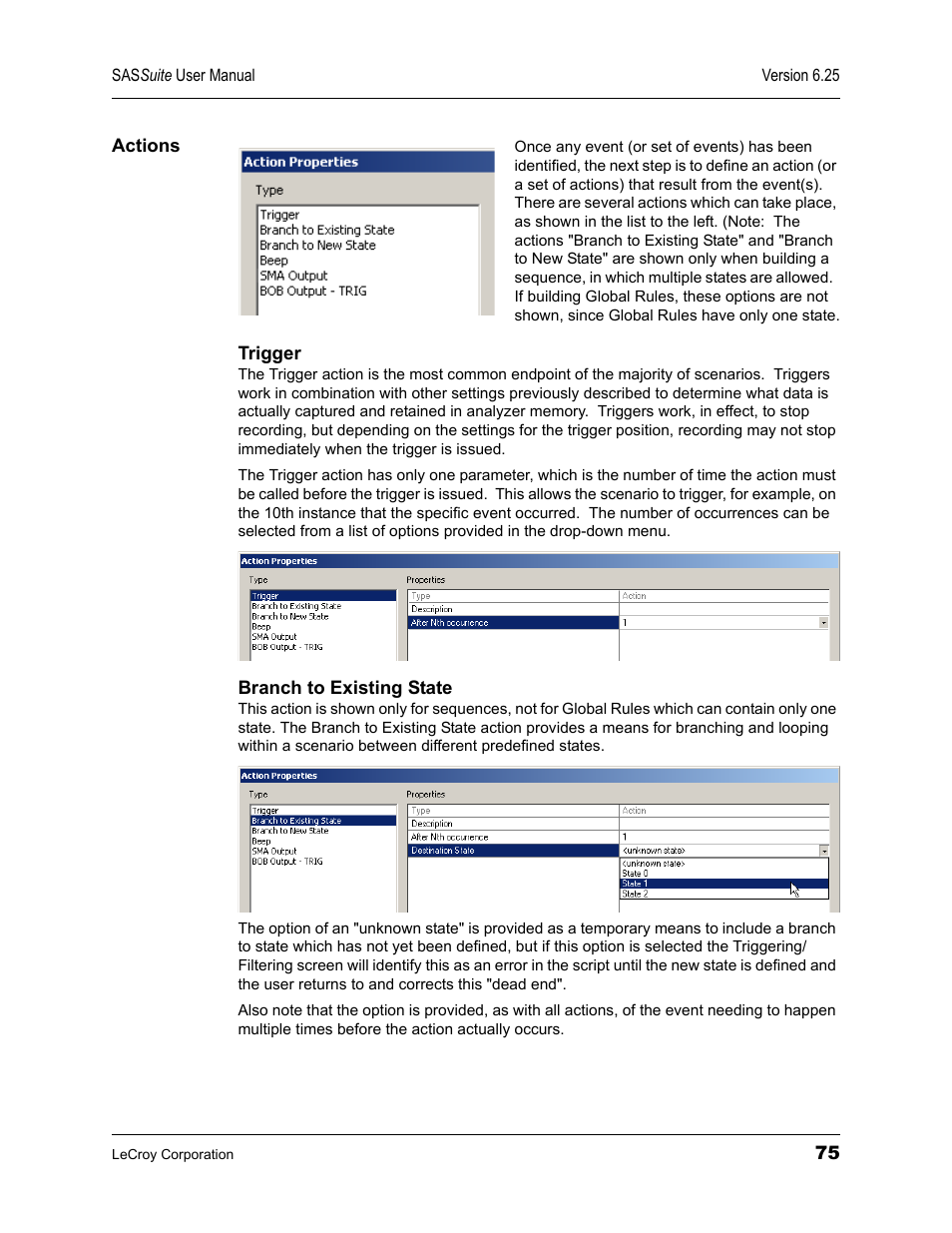 Actions | Teledyne LeCroy SAS Suite User Manual User Manual | Page 85 / 302