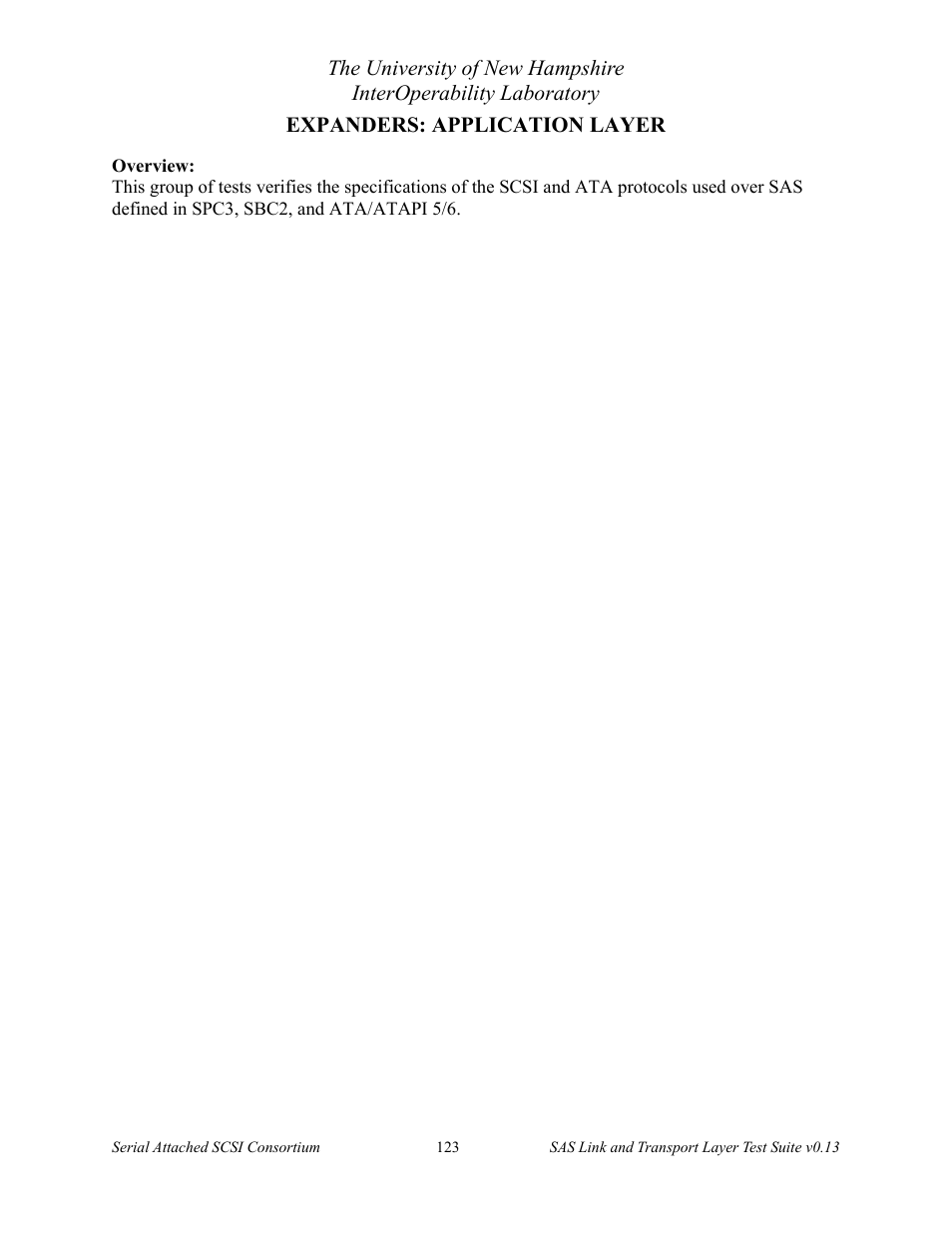 Expanders: application layer | Teledyne LeCroy SAS Verification Test Descriptions User Manual | Page 124 / 186