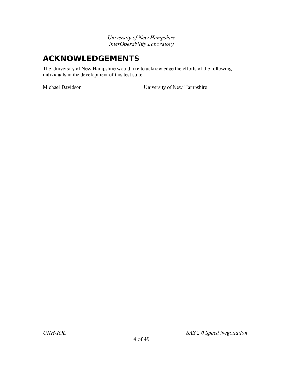 Acknowledgements | Teledyne LeCroy SAS Verification Test Descriptions User Manual | Page 140 / 186