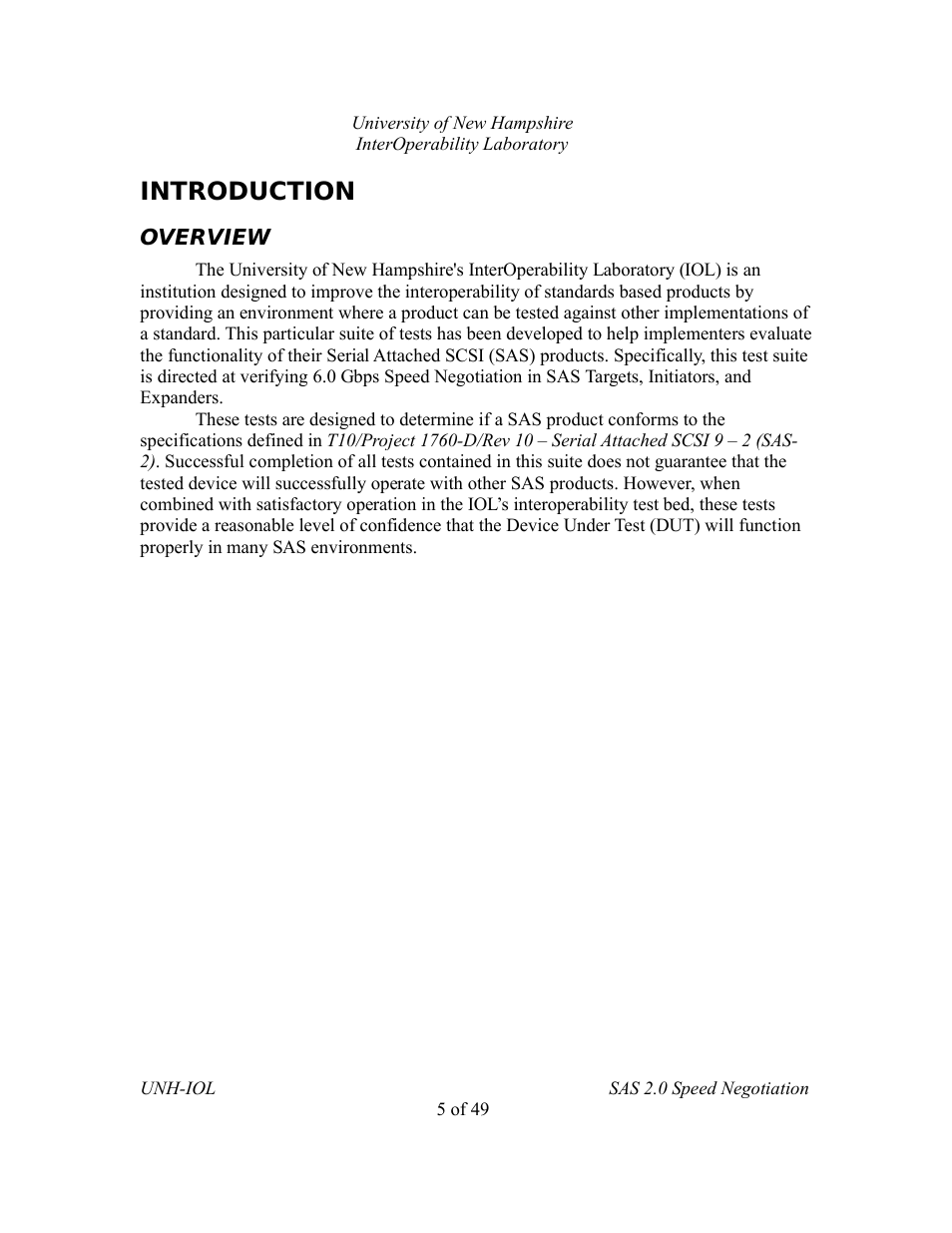 Introduction, Overview | Teledyne LeCroy SAS Verification Test Descriptions User Manual | Page 141 / 186