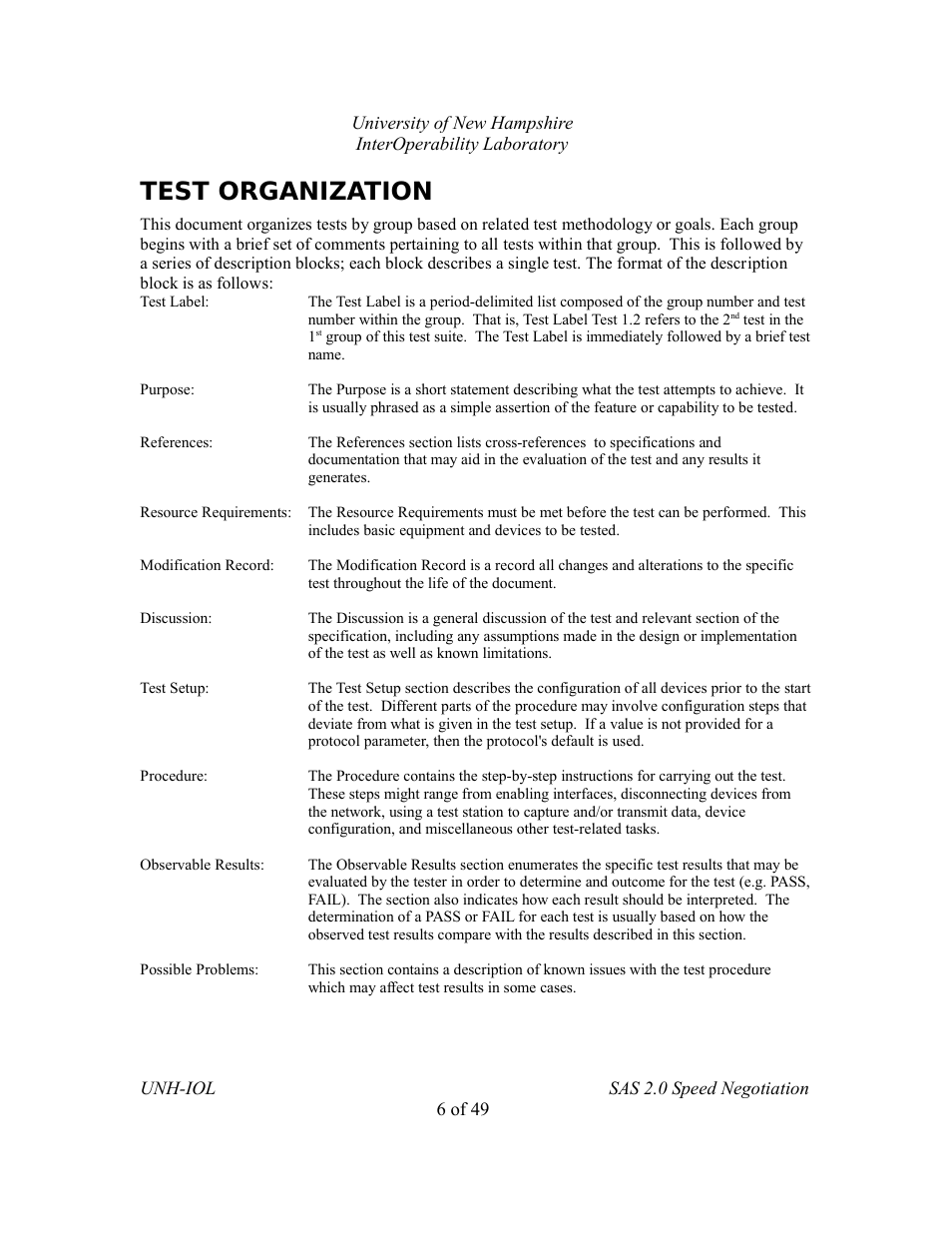 Test organization | Teledyne LeCroy SAS Verification Test Descriptions User Manual | Page 142 / 186