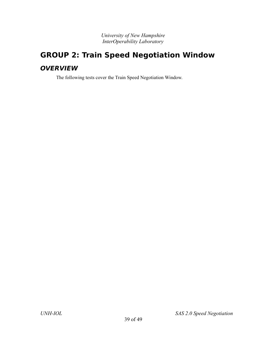 Group 2: train speed negotiation window, Overview | Teledyne LeCroy SAS Verification Test Descriptions User Manual | Page 175 / 186