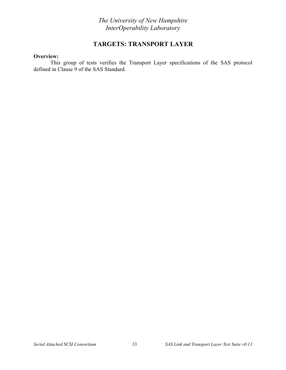 Targets: transport layer | Teledyne LeCroy SAS Verification Test Descriptions User Manual | Page 34 / 186