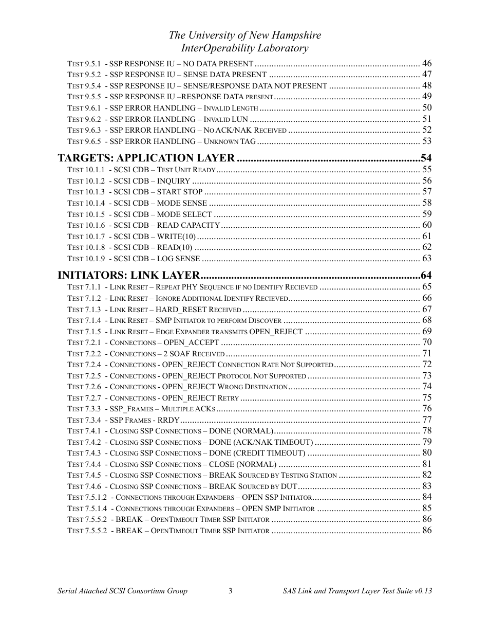 Targets: application layer, Initiators: link layer | Teledyne LeCroy SAS Verification Test Descriptions User Manual | Page 4 / 186