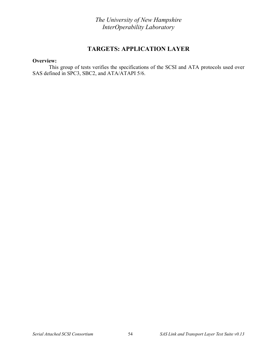 Targets: application layer | Teledyne LeCroy SAS Verification Test Descriptions User Manual | Page 55 / 186