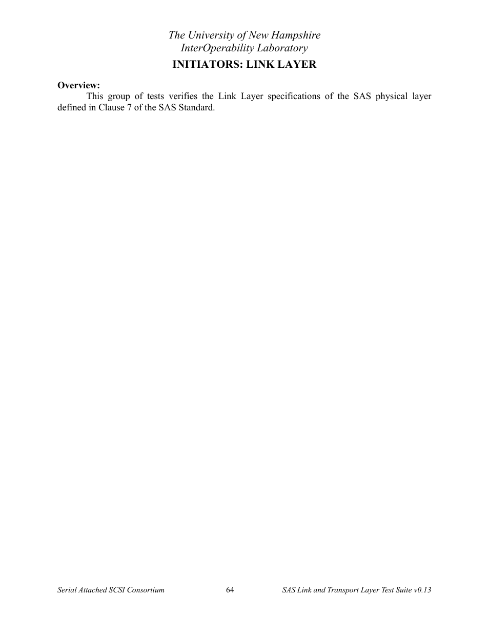 Initiators: link layer | Teledyne LeCroy SAS Verification Test Descriptions User Manual | Page 65 / 186
