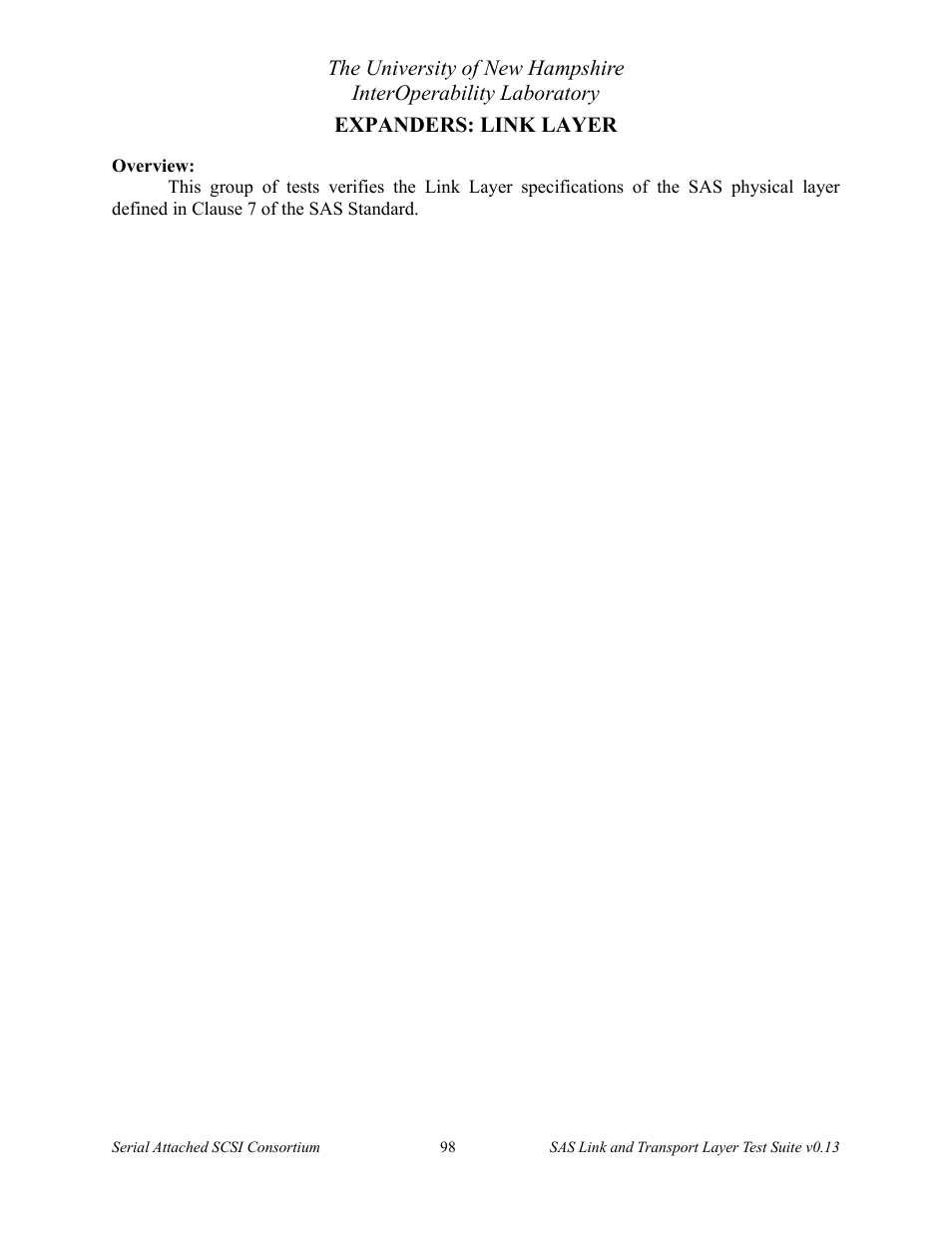 Expanders: link layer | Teledyne LeCroy SAS Verification Test Descriptions User Manual | Page 99 / 186