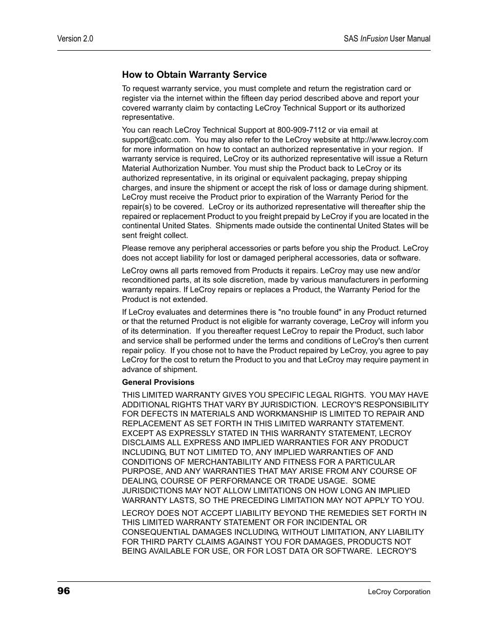 Teledyne LeCroy SAS_SATA InFusion - Users Manual User Manual | Page 112 / 113