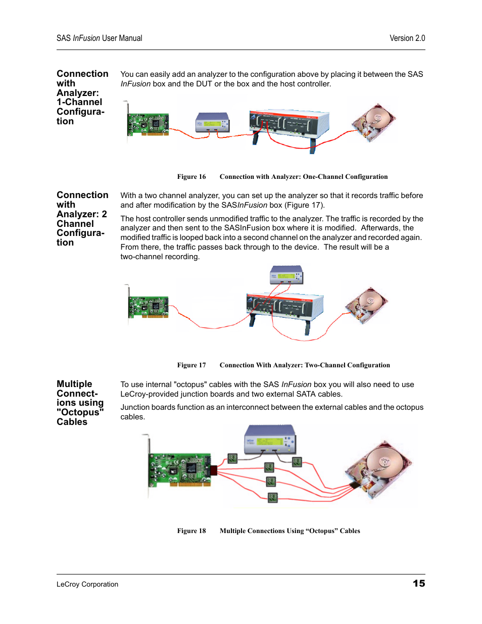 Multiple connect- ions using "octopus" cables | Teledyne LeCroy SAS_SATA InFusion - Users Manual User Manual | Page 29 / 113