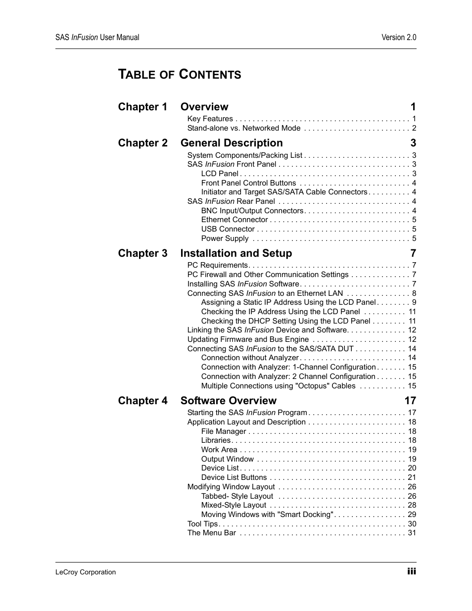 Teledyne LeCroy SAS_SATA InFusion - Users Manual User Manual | Page 3 / 113