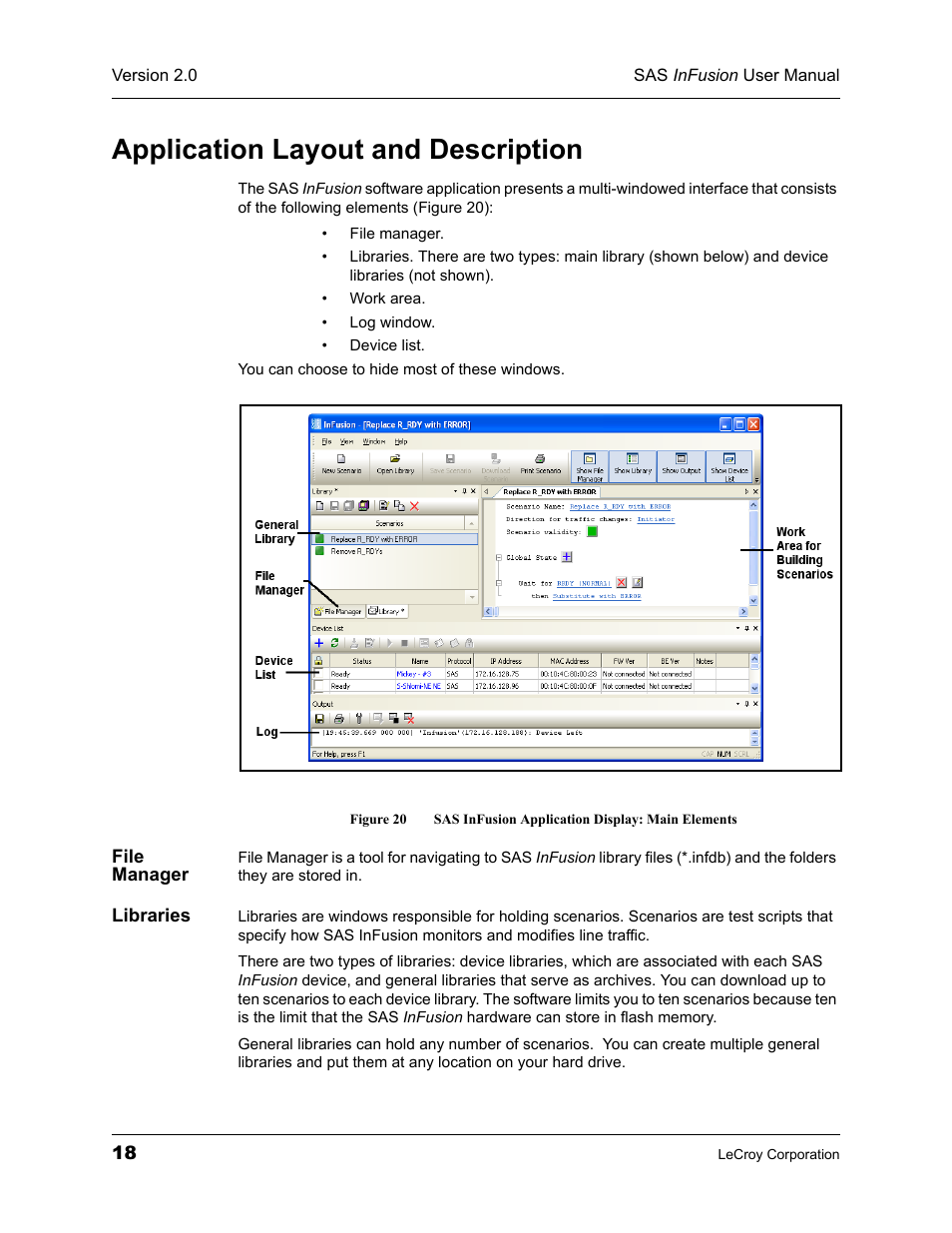 Application layout and description, File manager, Libraries | File manager libraries | Teledyne LeCroy SAS_SATA InFusion - Users Manual User Manual | Page 32 / 113