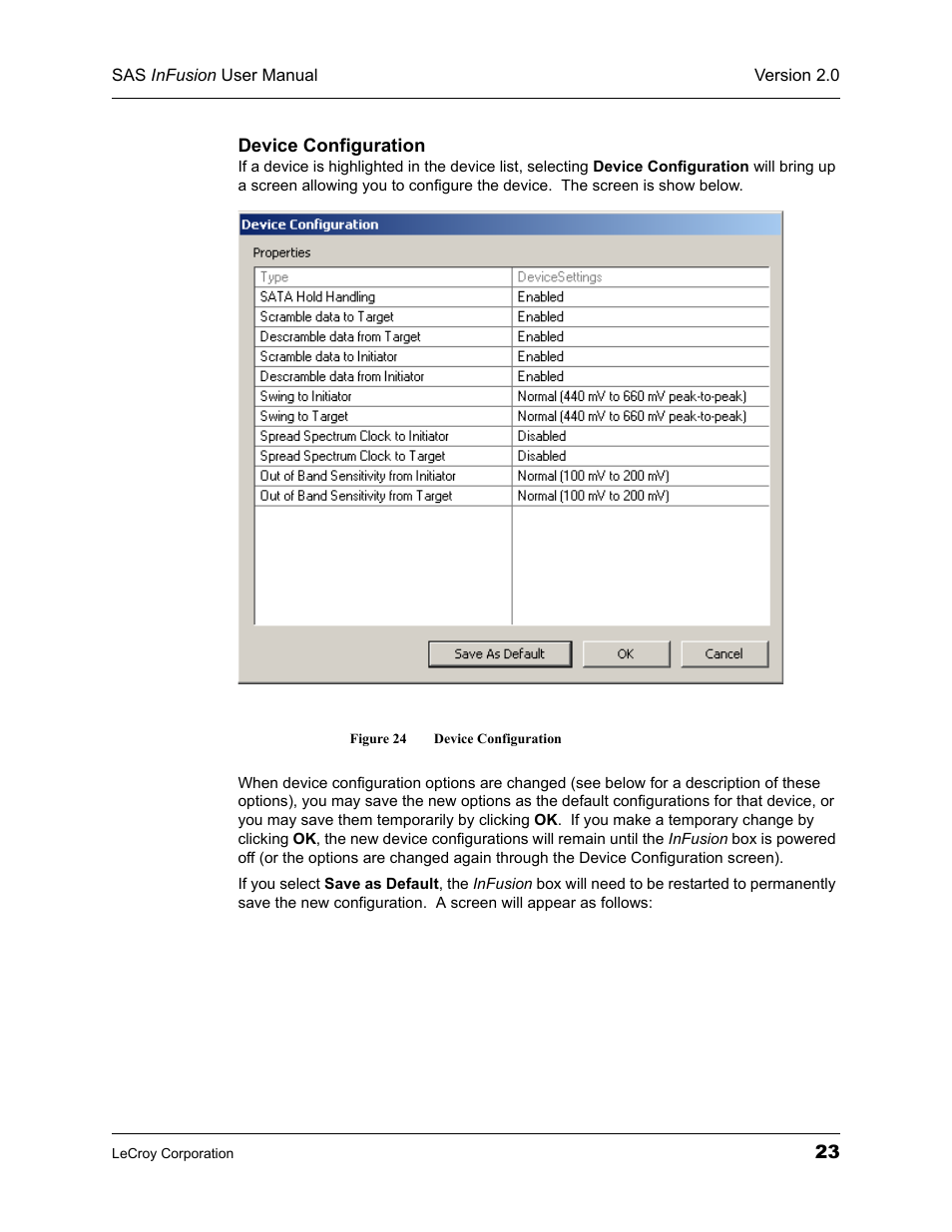 Figure 24 device configuration | Teledyne LeCroy SAS_SATA InFusion - Users Manual User Manual | Page 37 / 113