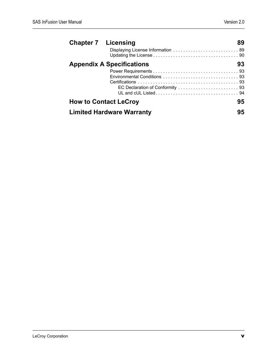 Teledyne LeCroy SAS_SATA InFusion - Users Manual User Manual | Page 5 / 113