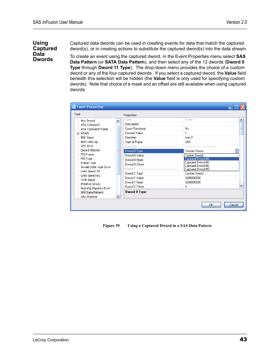 Using captured data dwords | Teledyne LeCroy SAS_SATA InFusion - Users Manual User Manual | Page 57 / 113