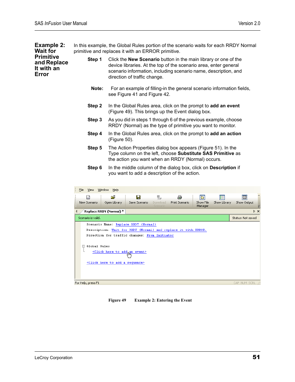Figure 49 example 2: entering the event | Teledyne LeCroy SAS_SATA InFusion - Users Manual User Manual | Page 65 / 113