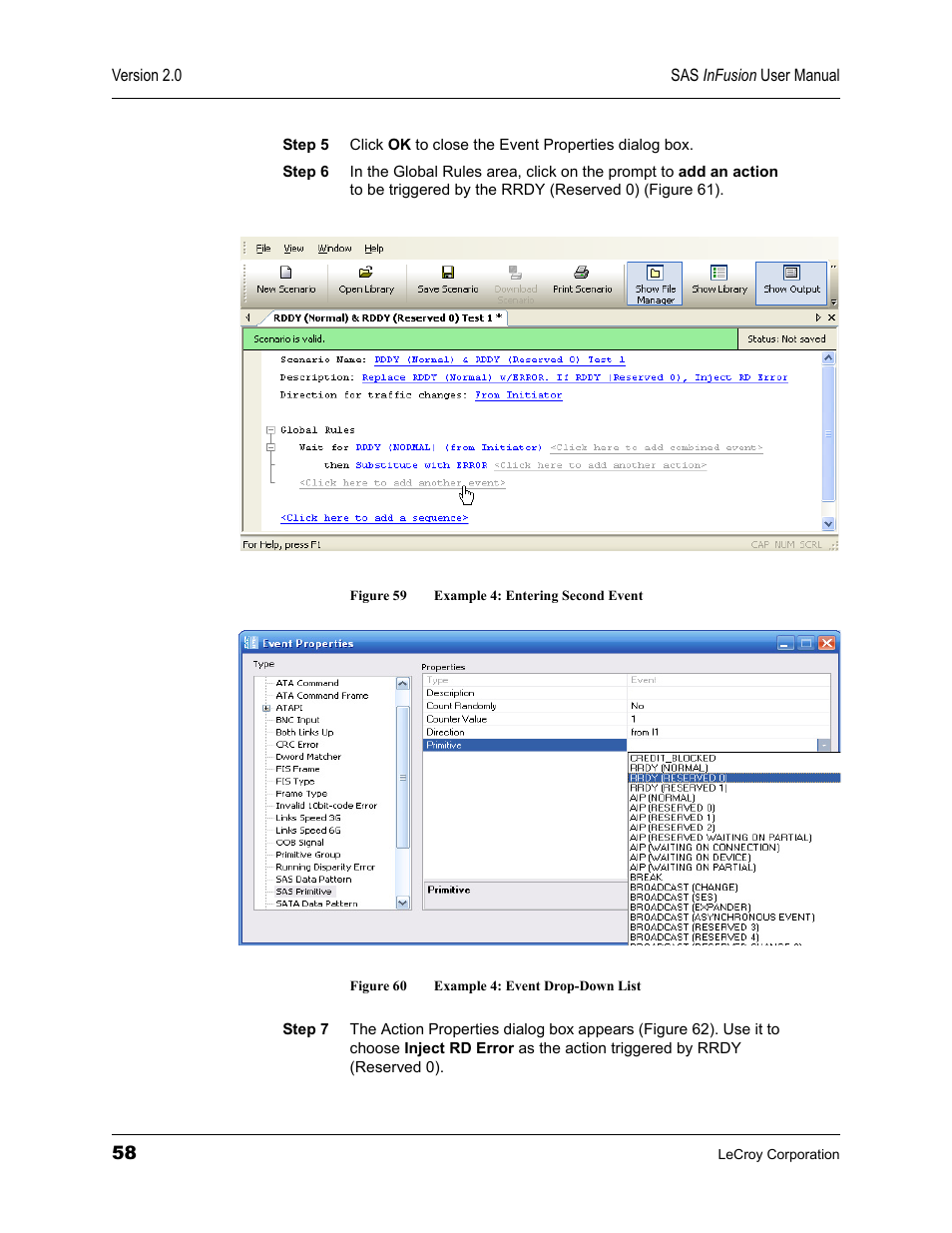 T) (figure 59, Figure 60) | Teledyne LeCroy SAS_SATA InFusion - Users Manual User Manual | Page 72 / 113