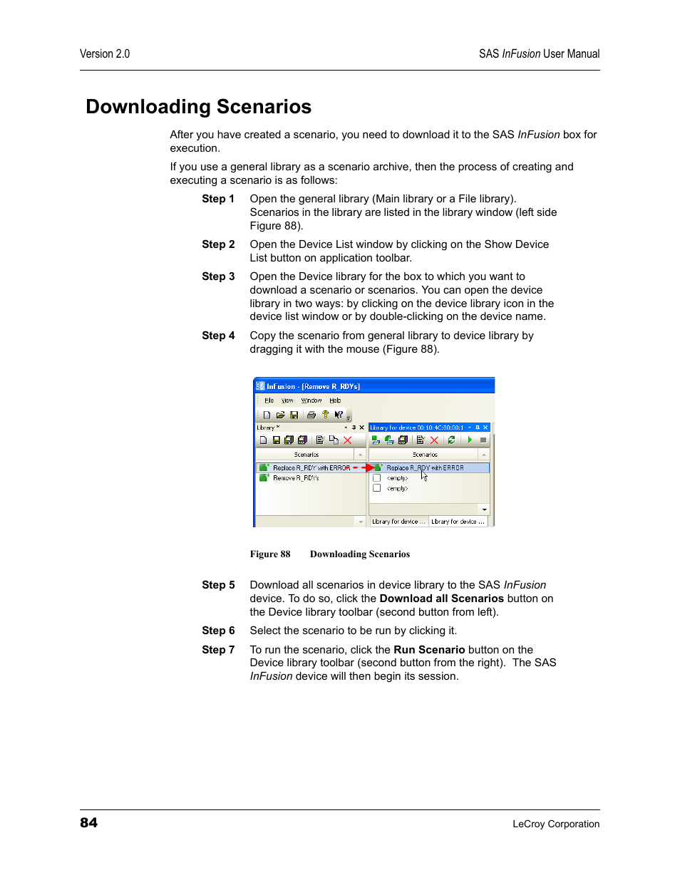 Downloading scenarios, Figure 88 downloading scenarios | Teledyne LeCroy SAS_SATA InFusion - Users Manual User Manual | Page 98 / 113