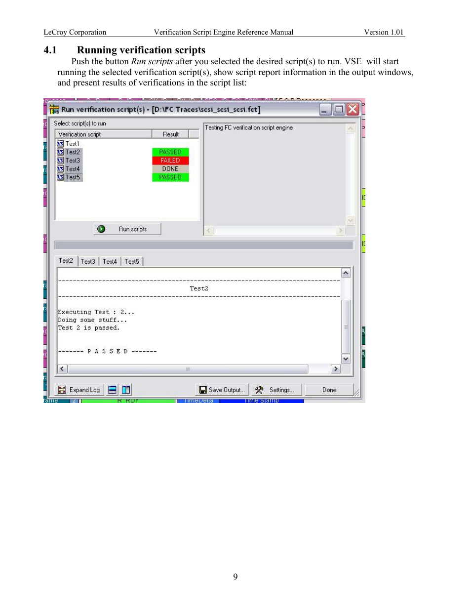 Running verification scripts, Unning verification scripts | Teledyne LeCroy SATracer 3G Verification Script Engine manual User Manual | Page 14 / 68