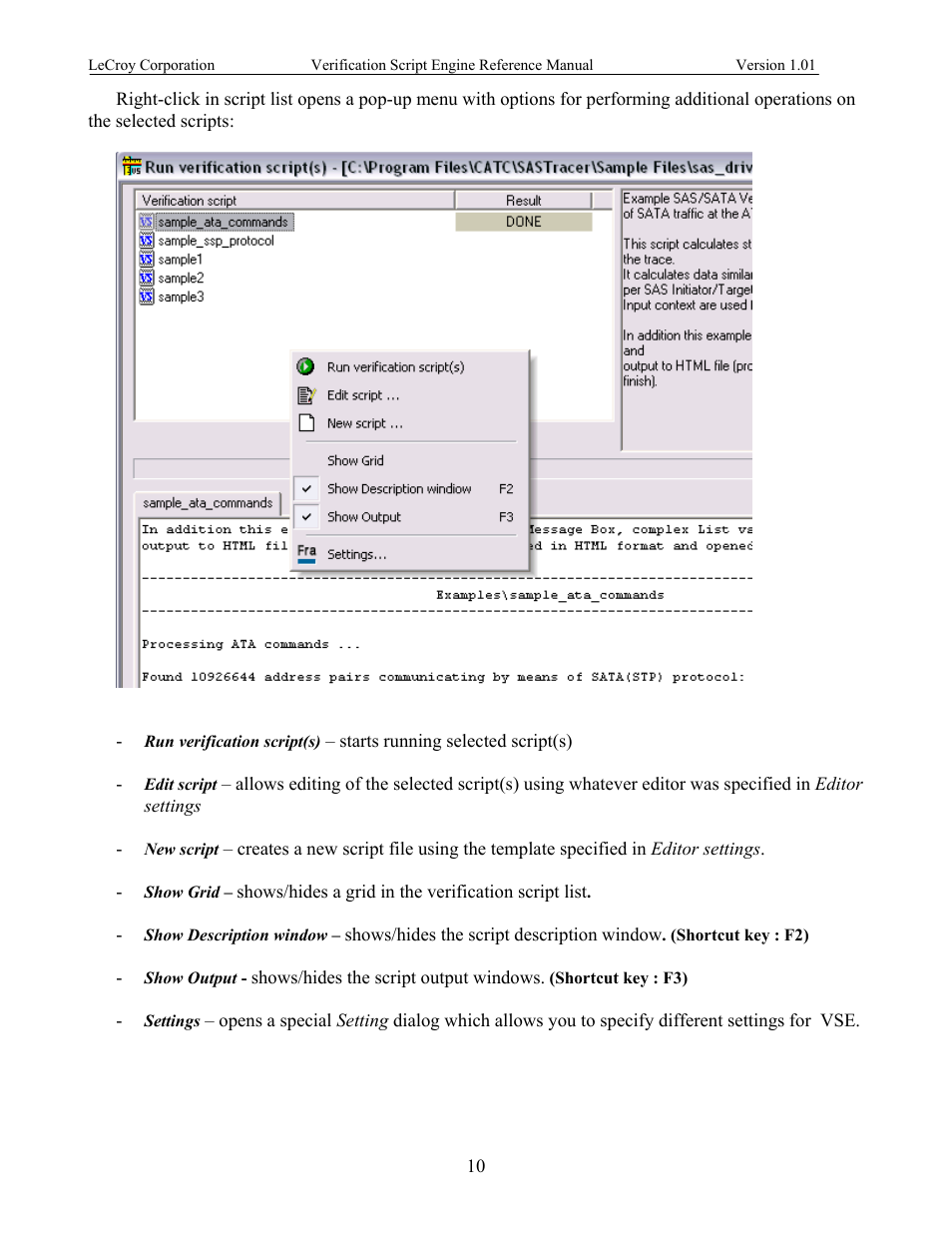 Teledyne LeCroy SATracer 3G Verification Script Engine manual User Manual | Page 15 / 68