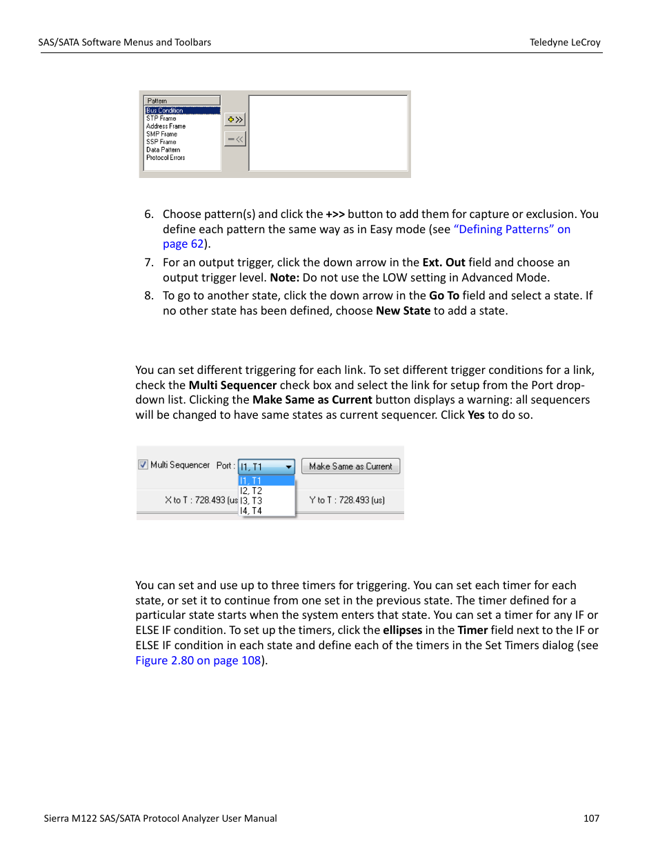 21 multi - link triggering, 22 set timers | Teledyne LeCroy Sierra M122 User Manual User Manual | Page 109 / 385