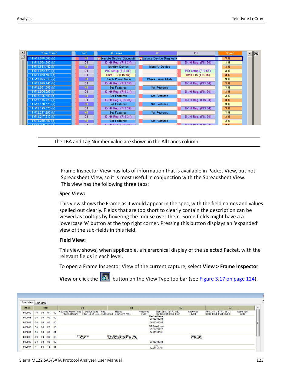 7 frame inspector view | Teledyne LeCroy Sierra M122 User Manual User Manual | Page 125 / 385