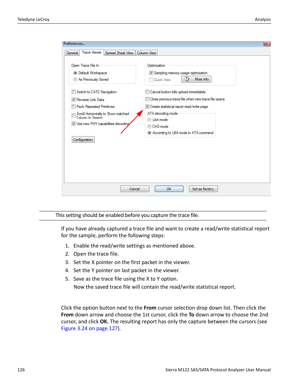 Report between cursors | Teledyne LeCroy Sierra M122 User Manual User Manual | Page 128 / 385