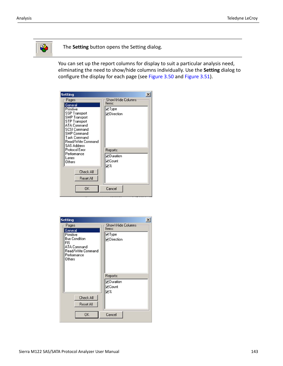 Report display settings | Teledyne LeCroy Sierra M122 User Manual User Manual | Page 145 / 385