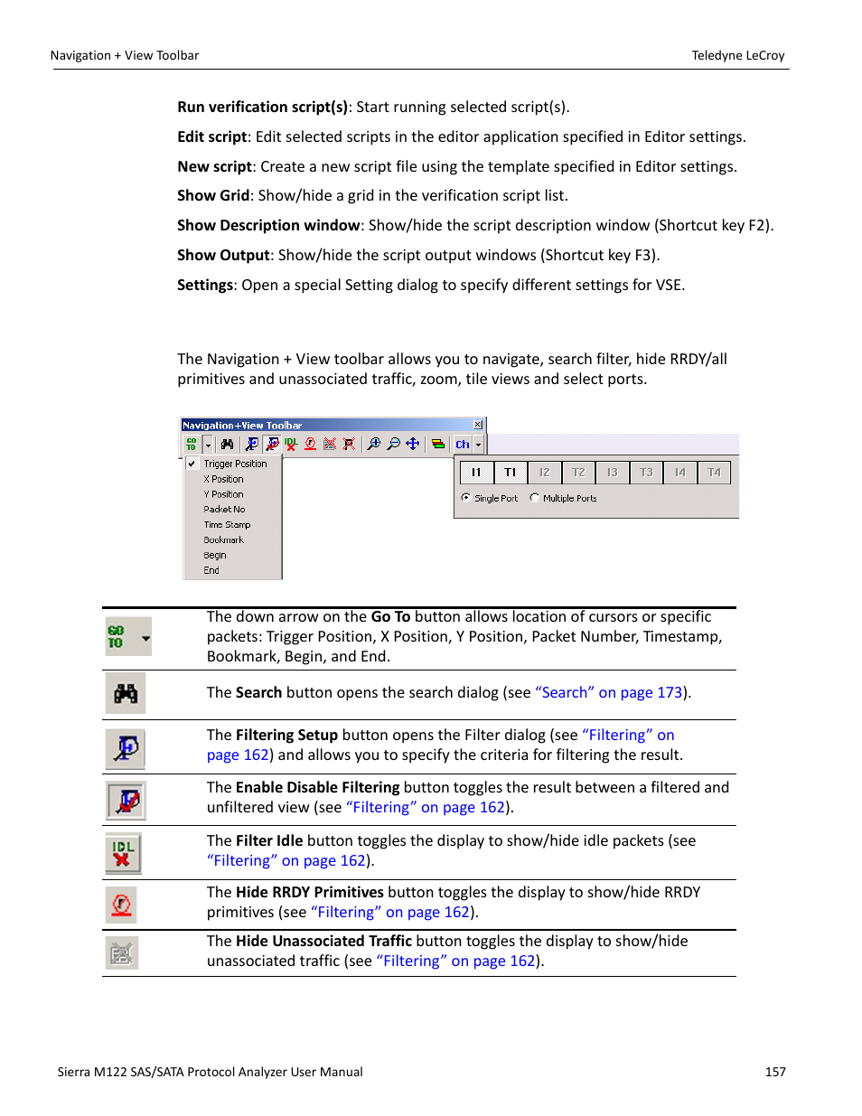 6 navigation + view toolbar, Navigation + view | Teledyne LeCroy Sierra M122 User Manual User Manual | Page 159 / 385