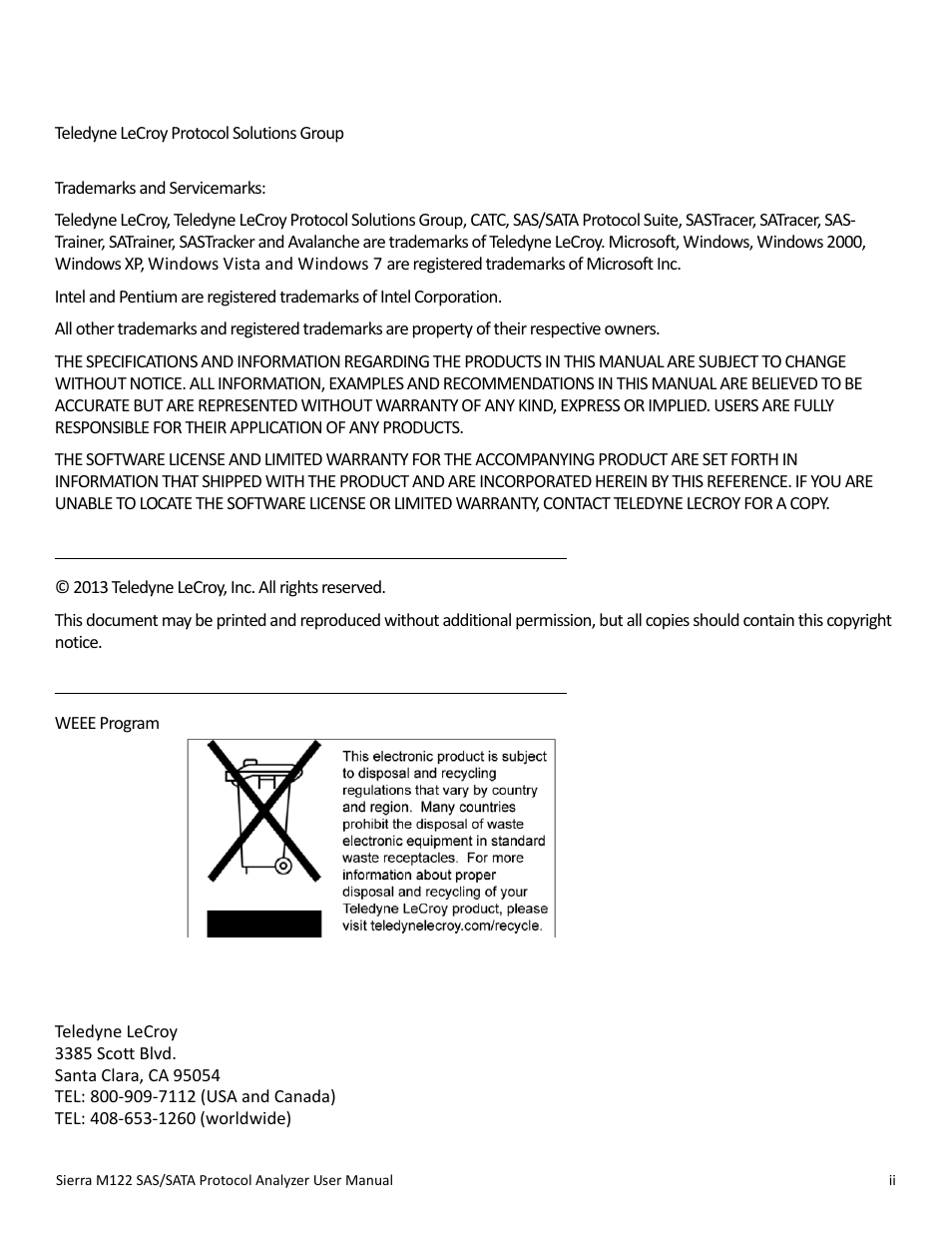 Teledyne LeCroy Sierra M122 User Manual User Manual | Page 2 / 385