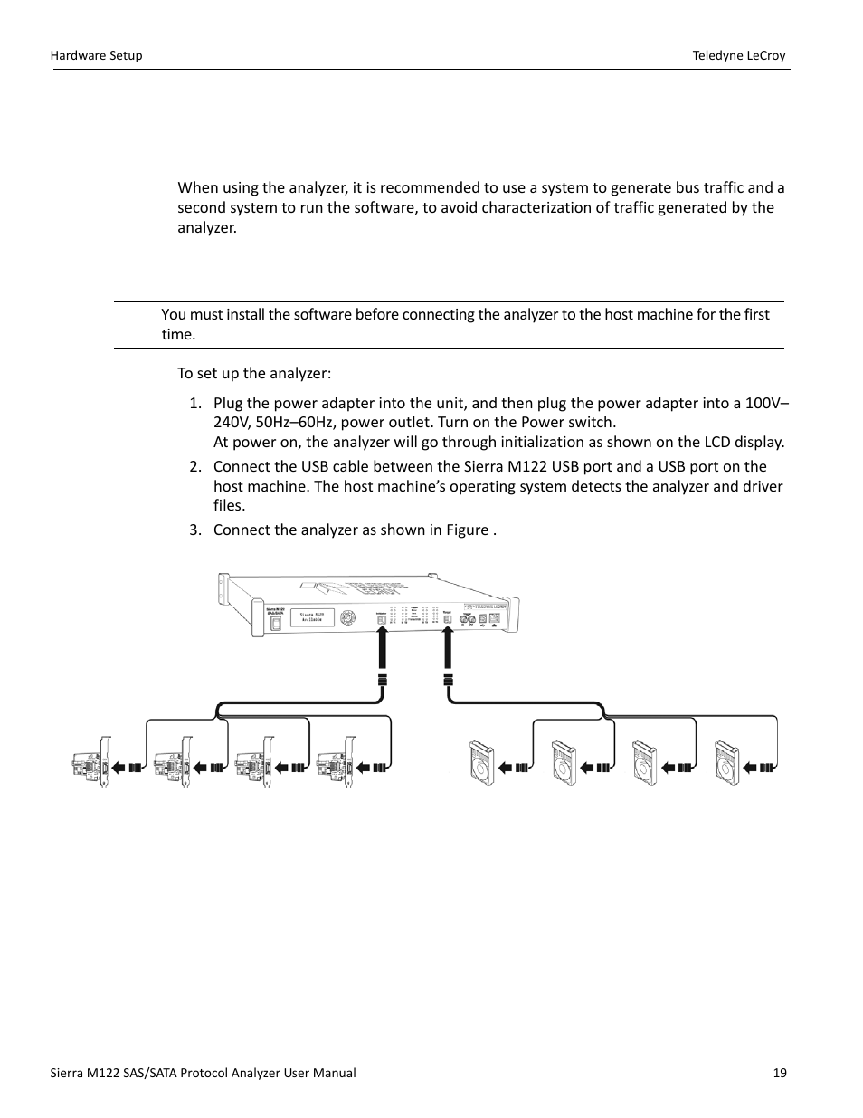 9 hardware setup, 1 separate systems, 2 connecting in general | Teledyne LeCroy Sierra M122 User Manual User Manual | Page 21 / 385