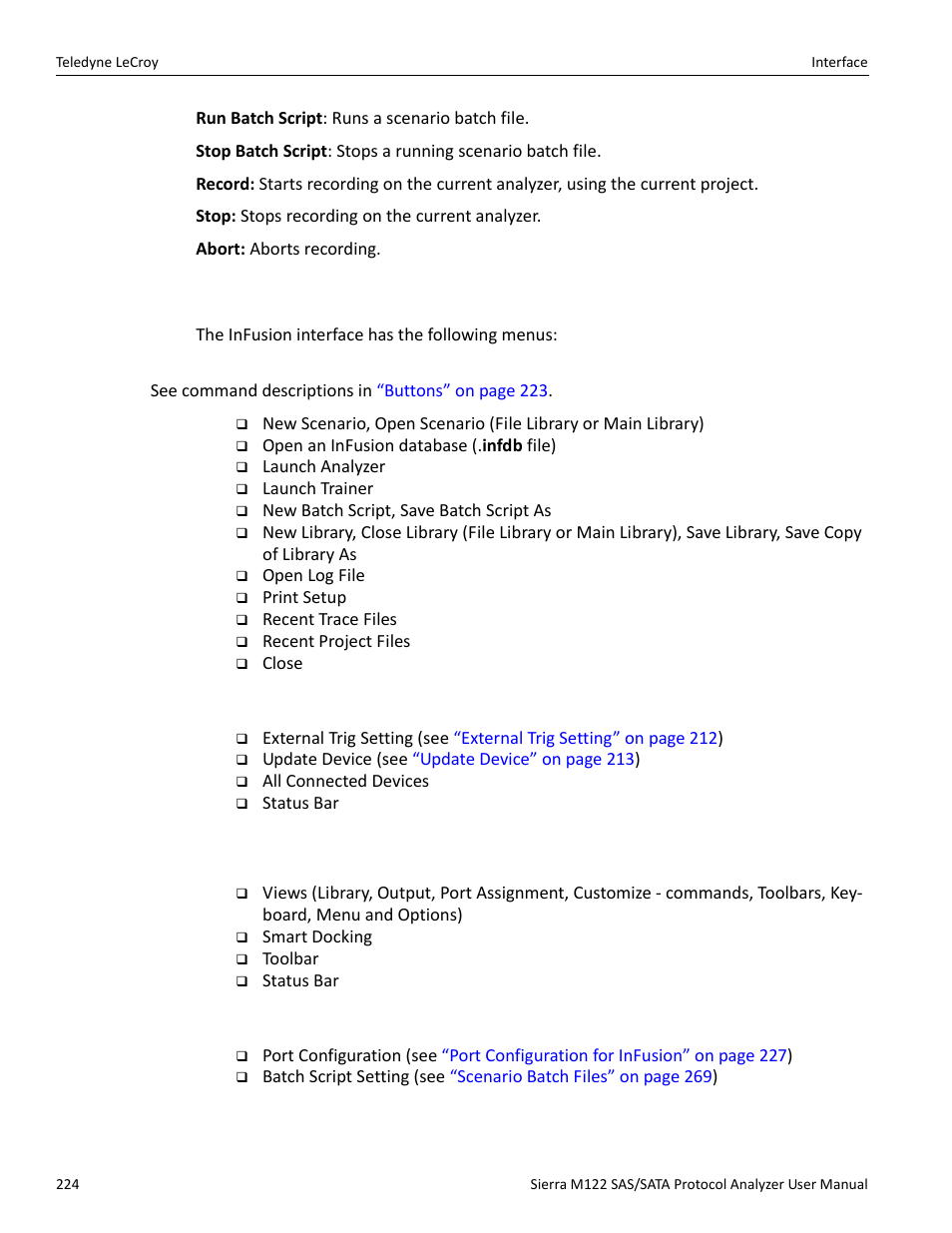 2 menus, File, Setup | View, Configuration | Teledyne LeCroy Sierra M122 User Manual User Manual | Page 226 / 385