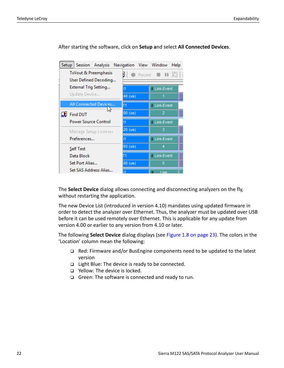 2 select device | Teledyne LeCroy Sierra M122 User Manual User Manual | Page 24 / 385